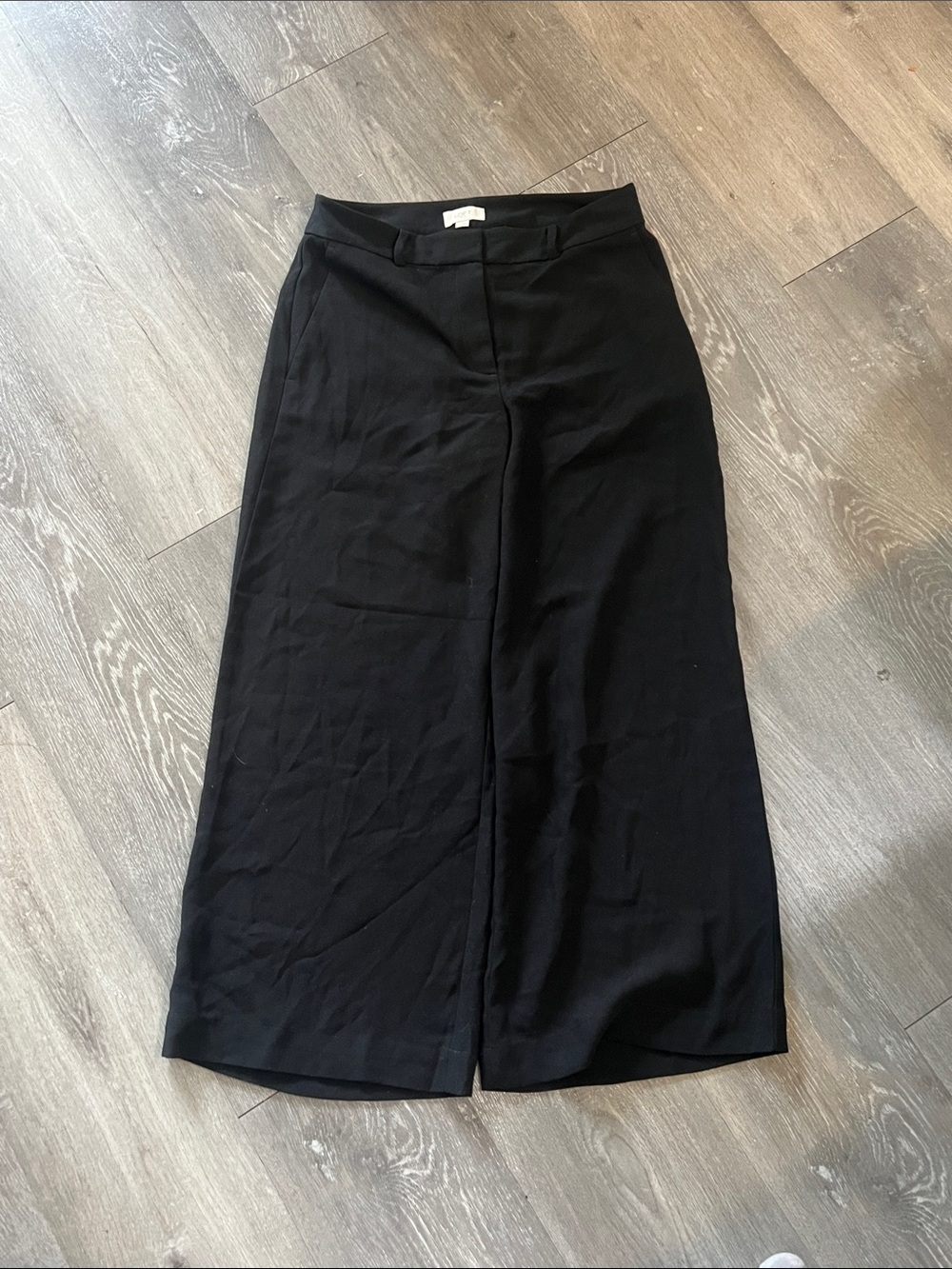 LOFT Black Wide-Leg Maxi Pants